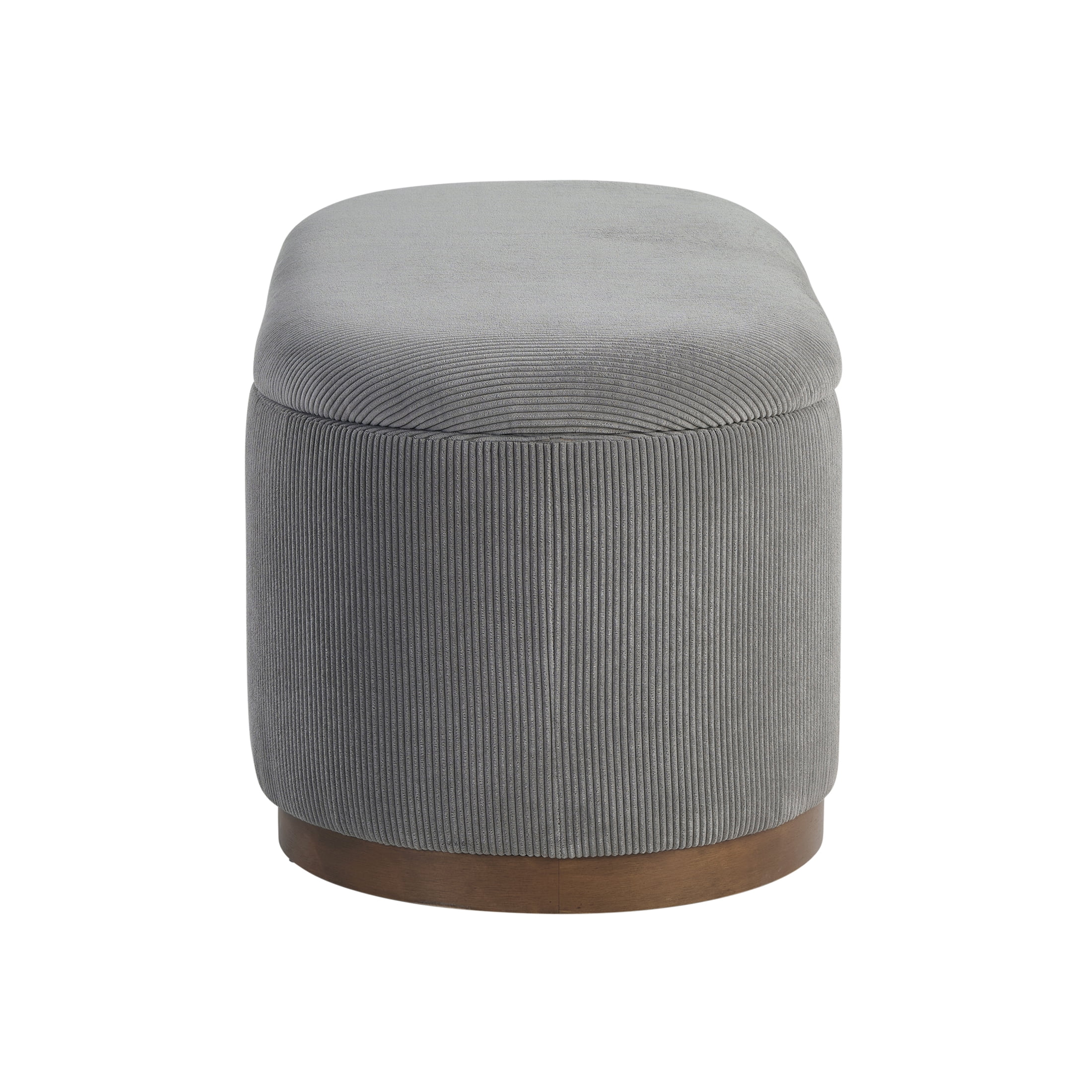 OakvillePark Lornwell Corduroy Lift Top Storage Bench, Gray