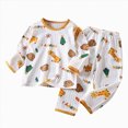 thumbnail image 5 of TOWED22 Boys Pajamas 2 Pieces Pajama Set for Boy Long PJs Soft & Cute for Kids Jmmies Clothes Fall Winter Sleepwear 6-12 Months 12-24 Months 2t 3t 4t 5t 6t 7t 8t 9t Children,Orange,9-10 Y, 5 of 5