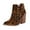Leopard, variant on Dellytop Womens Pointed Toe Cutout Stacked Slip On Chunky Block High Heel Booties