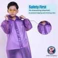 thumbnail image 3 of Kids Rain Jacket, 2 Pack Rain Ponchos for Kids - Reusable Raincoats for Boys and Girls Waterproof Outdoor Rain Gear, 3 of 7