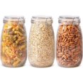 thumbnail image 1 of Juego de 3 Frascos Herméticos de Vidrio, Tarros Redondos de Cristal, Almacenamiento de Alimentos Frascos de Vidrio con Tapa con Sello de Preservación Transparente (51 Onzas), 1 of 7