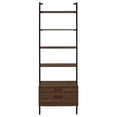 thumbnail image 2 of Wens Wall Mounted Bookcase Unit, 4 Shelves, 2 Drawers, Black Brown, 2 of 5