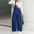 thumbnail image 6 of XIMIN Cargo Jean Overalls for Kid Girls Overalls Demin Wide Leg Cargo jumpsuit Loose Fit Bib Baggy Jean Wide Leg Bib Utility Stretchy Denim Jumpsuit Overall Loose 90s Trendy, 6 of 6