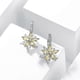 thumbnail image 3 of Hermosos pendientes de cobre cúbicos sencillos con forma de flor y piedra romántica para mujer, 3 of 3