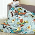 thumbnail image 6 of Salouo Cartoon Car Racing Print Bed Blankets,Flannel Blanket Comfortable Air Conditioning Blanket Lightweight Blanket for Sofa Bed Travel & Couch -60"x50", 6 of 8