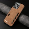 thumbnail image 2 of Premium Leather iPhone Card Case with Secure Slot - Fashionable Soft TPU Bumper Cover for iPhone 15 14 13 12 11 Pro Max Mini XS XR 8 7 Plus SE 2020 2022 Models, 2 of 5