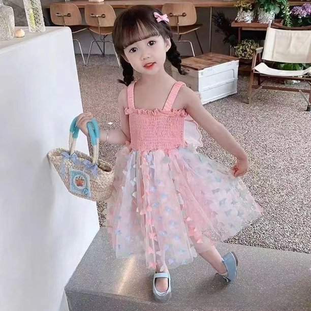 Falda de princesa para niñas, falda de verano con lazo de colores a juego con arcoíris, vestido para niñas