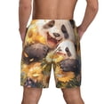 thumbnail image 4 of Uemuo Cute Panda Sunflower Pattern Mens Swim Trunks Quick Dry Board Shorts with Mesh Lining, Stretch Beach Shorts Quick Dry No-Chafing Board Shorts-3X-Large, 4 of 9