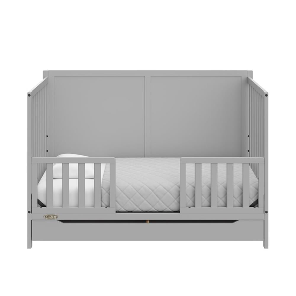Graco Melrose 5-in-1 Convertible Baby Crib with Drawer, Pebble Gray