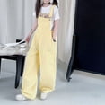 thumbnail image 2 of Coerni Girls Cargo Bib Overalls Solid Trendy Baggy Wide Leg Jumpsuit Kids Casual Jumpers with Pockets Adjustable Straps, 2 of 6