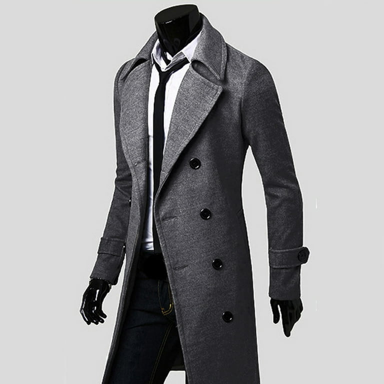 MSJUHEG Mens Jacket Mens Winter Coats Round Neckline Long