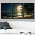 thumbnail image 2 of wall26 Framed Canvas Print Wall Art Set Tropical Island Moonlight Beach Shore Nature Wilderness Photography Realism Rustic Landscape Colorful Cool for Living Room, Bedroom, Office - 16"x24", 2 of 5