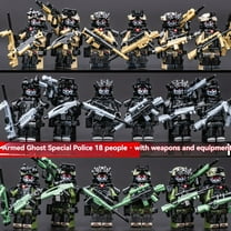 NWJ Building Block Toys - Ghost Special Police Military Figures with Plane and Car, Special Forces Assembly Minifigures, Perfect Gift for Boys and Children