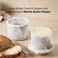 thumbnail image 5 of Elborse Marble Butter Keeper with Lid Handmade White French Butter Crock for Countertop, 4.25” Butter Dish for Kitchen Decor, Keeps Butter Fresh & Spreadable, 5 of 6