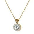 thumbnail image 3 of Halo Diamond Necklaces for Women 14K Gold Charms Round Cut Earth-Mined Diamond Pendant (G,SI), 3 of 4