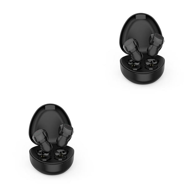 Methold auriculares en el oído auriculares estéreo compatibles con bluetooth para teléfono móvil reducción de ruido auriculares manos libres Negro 2piezas