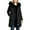 Black D, variant on Women's Down Jackets & Parkas Solid Color Long Sleeve Ski Jacket Women Casual Thicked Warm Fleece Coats with Hood Purple C XL