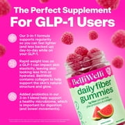 BelliWelli Daily Fiber Gummy Supplement with Probiotics, and Collagen - Watermelon 64 Count