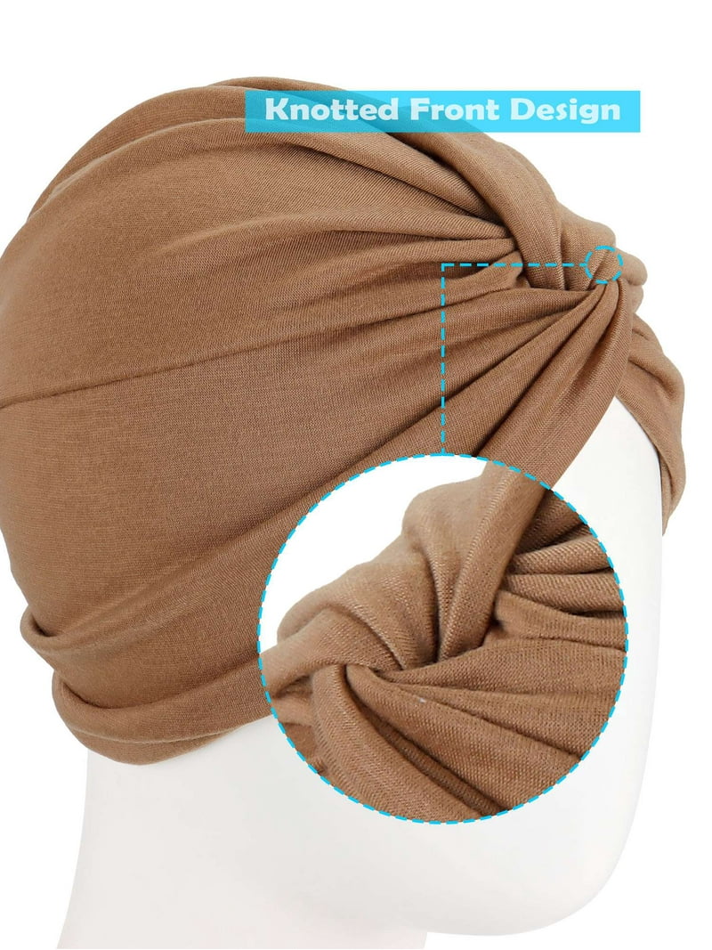 Deago 6 Pieces Turbans for Women Soft Pre Tied Knot Fashion  display picture 1