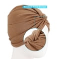thumbnail image 4 of Gustave Turbans Head Wraps for Women Stretch Pre Tied Hair Turban Hats Pleated Chemo Headwear Head Covers Beanie Headwrap Sleep Caps "White", 4 of 8