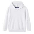 thumbnail image 5 of vdgthytj Unisex Kids 2 Piece Sweatsuits Hooded Sweatshirts and Jogger Pants Solid Fall Winter Athleisure Outfits(12-13Years,White), 5 of 9