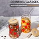 thumbnail image 3 of Juego de vasos de vidrio DWTS Strawberry Design con tapas y pajitas, 4 unidades, 3 of 7