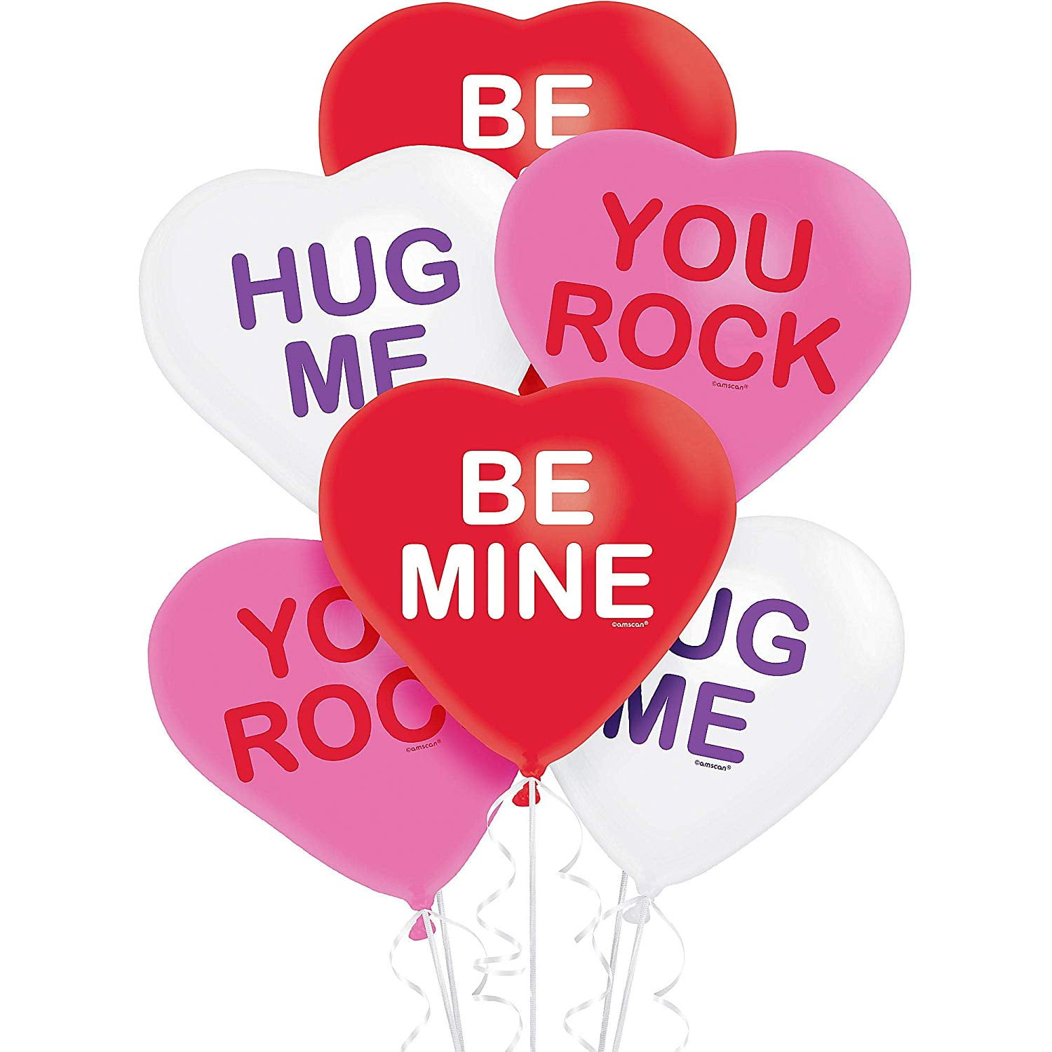 Candy Hearts 6 ct 12" Latex Balloons Party Valentine's Day Anniversary