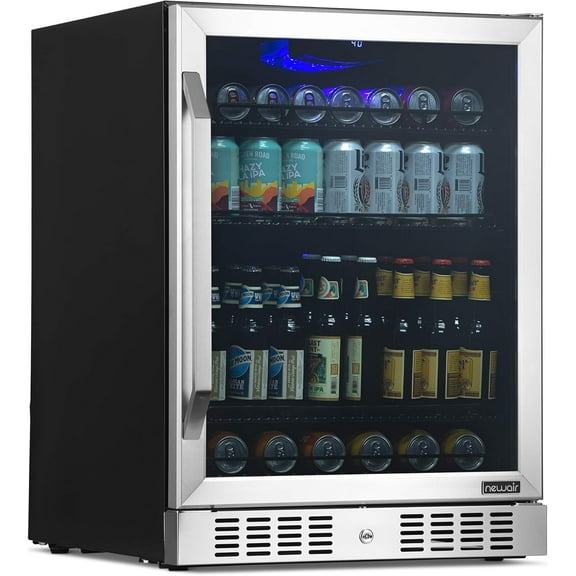 Restored Newair NBC177SS00-RB 24" Built-in Beverage Fridge with Triple-Pane Glass, 177 Cans, Stainless Steel (Refurbished)