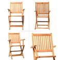 thumbnail image 3 of Standford 2-piece Patio Folding Armchairs | Certified Teak | Ideal for Outdoors and Indoors Natural Wood Color, 3 of 8