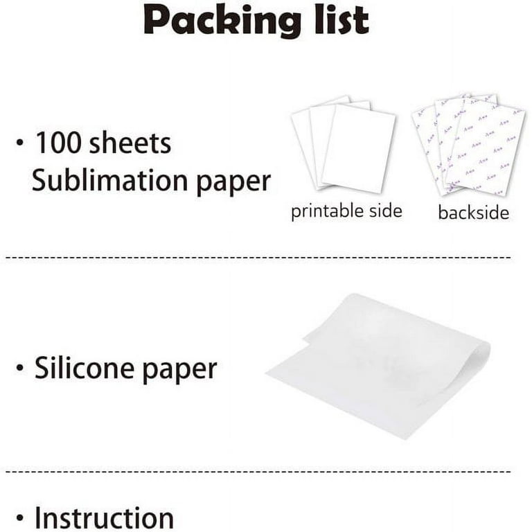 A-SUB Sublimation Paper 8.5x11 Inch 110 Sheets for Any Inkjet