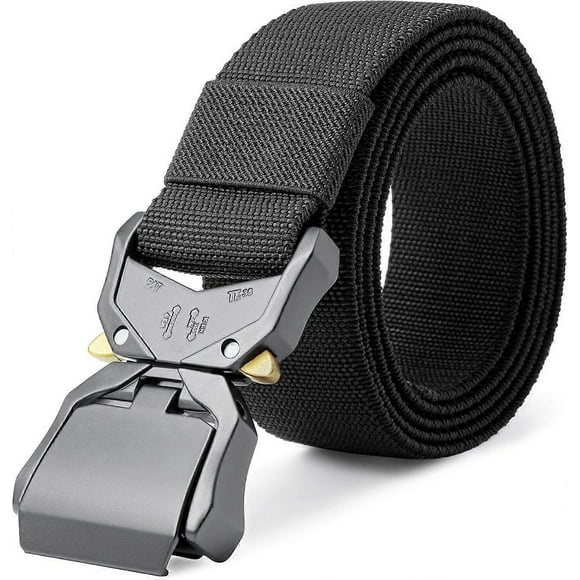 Tactical Belt, Men's Work Belt, Military Hiking Heavy Duty Belt, Nylon Webbing Tool Belt, Gift with Quick Release Buckle (145cm)