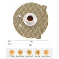 thumbnail image 6 of 15 Inch Round Placemats Set of 4, Brown Stripes Non Slip Heat Insulation PP Table Mats, Simple Geometric Modern Monochrome Washable Place Mats for Kitchen Dining Party Table Decor, 6 of 7
