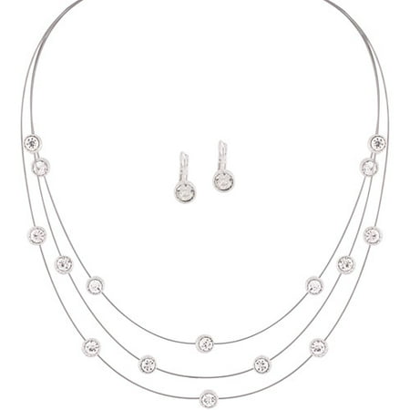 Crystal Illusion Necklace and Earrings Set