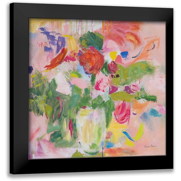 Zaman, Farida 12x12 Black Modern Framed Museum Art Print Titled - Pink Impressionism