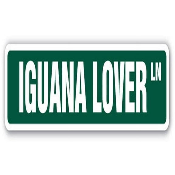 18 in. Iguana Lover Street Sign - Lizard Reptile Scales Green Animal