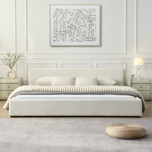 Noble House Elegant Beige Wide-edge Bed,King