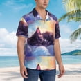 thumbnail image 2 of Lsque Colorful Cloud Sleeping Cat pattern Hawaiian Shirt for Men, Unisex Summer Beach Casual Short Sleeve Button Down Shirts-Small, 2 of 9