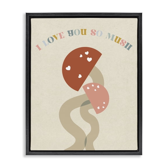 Stupell Industries Modern Love you So Mush Black Floating Frame Canvas Art, 17 x 21, by Lil' Rue
