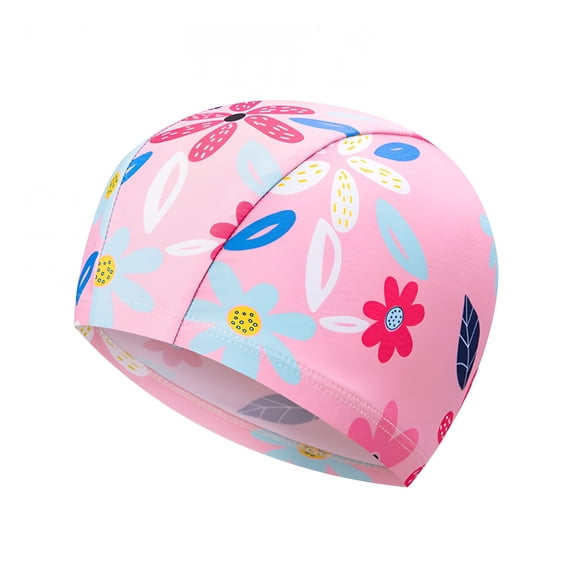 TELOLY Swim Cap for Kids Quick-Dry Soft Stretchable Swimming Hat Cartoon Printed Boys Girls Swimming Cap for Beach and Pool 3-10 Years