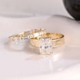 thumbnail image 4 of vylahjewellery Women’s Radiant Cut Moissanite Engagement Anniversary Ring Beautiful Eternity Baguette Wedding Band Luxury Vermeil Yellow Gold Promise Rings, 4 of 9