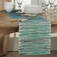 thumbnail image 2 of Fennco Styles Woven Chic Texture Water Hyacinth Table Runner 14 x 120 Inch - Turquoise Table Cover for Home Décor, Dining Table, Banquets, Holiday and Special Events, 2 of 4