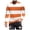 Orange, variant on GigrtiJin Men Plus Size Striped Colorblock Shirt Round Neck Long Sleeve Pullover Tops Casual Fashion Lightweight Blouse