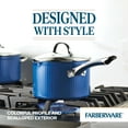thumbnail image 5 of Farberware Style 3 Quart Nonstick Straining Saucepan with Tempered Glass Lid, Dishwasher Safe and Oven Safe to 500°F, Blue, 5 of 7