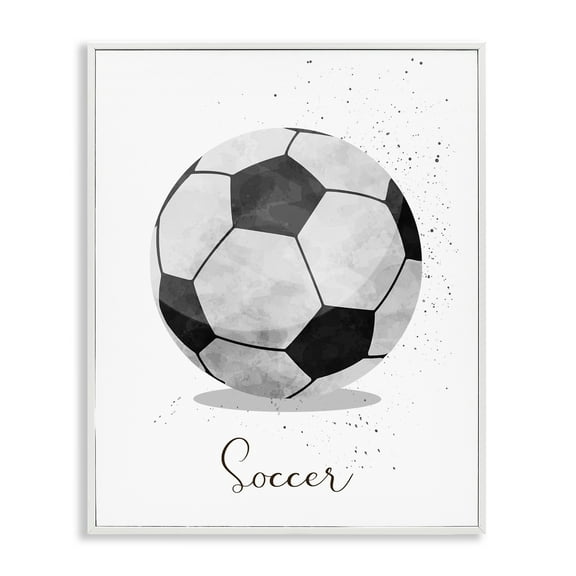 Stupell Industries Let's Play Ball Soccer White Framed Giclee Art, design by Christine Simpson Art