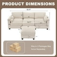 thumbnail image 6 of JUSTLET Modular Sectional Sofa, L Shaped Corduroy Sofa Couch, Modular Sectionals with Ottomans, 4 Seat Sofa Couch with Chaise for Living Room Bedroom, Beige, 6 of 10