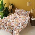 thumbnail image 2 of Ambesonne Floral Fitted & Flat Sheet with Shams 4 Pcs Set, Autumn Dahlia Flowers Plot, King, Marigold Redbrown and Blush, 2 of 5