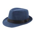 thumbnail image 2 of Dengjunhu Unisex Summer Panama Linen Fedora Hat Short Brim Beach Sun Cap Classic, 2 of 7