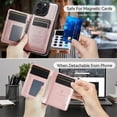 thumbnail image 4 of AutSpace Funda para Apple iPhone 13 Pro Max, Bloqueo RFID, Cuero PU, Compatible con MagSafe, Billetera Desmontable 2 en 1 con Tarjetero, Soporte, Cubierta Protectora Magnética, Rosa, para iPhone 13 P, 4 of 8