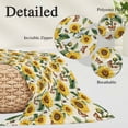 thumbnail image 3 of Sunflowers Throw Pillow Covers, Beige Botanical Yellow Florals Butterfly Soft Breathable Pillow Cases with Invisible Zipper for Sleeping, Toddler Pillowcases for Couch Bed Sofa Chair 12x20 Inches, 3 of 9
