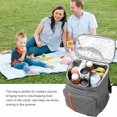 thumbnail image 5 of Mochila térmica aislante de 18 l, bolsa de comida aislada, mochila térmica para picnic, camping, barbacoa, gris, 5 of 5